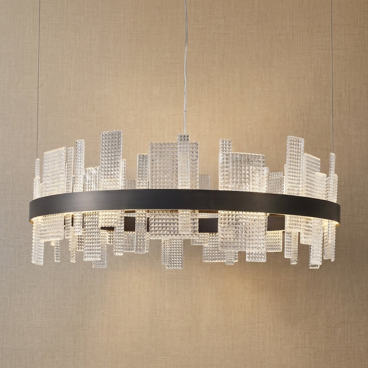 Yiosi Series Linear Glass Pendant Light 39" Style B - 35" (Dia 900mm)