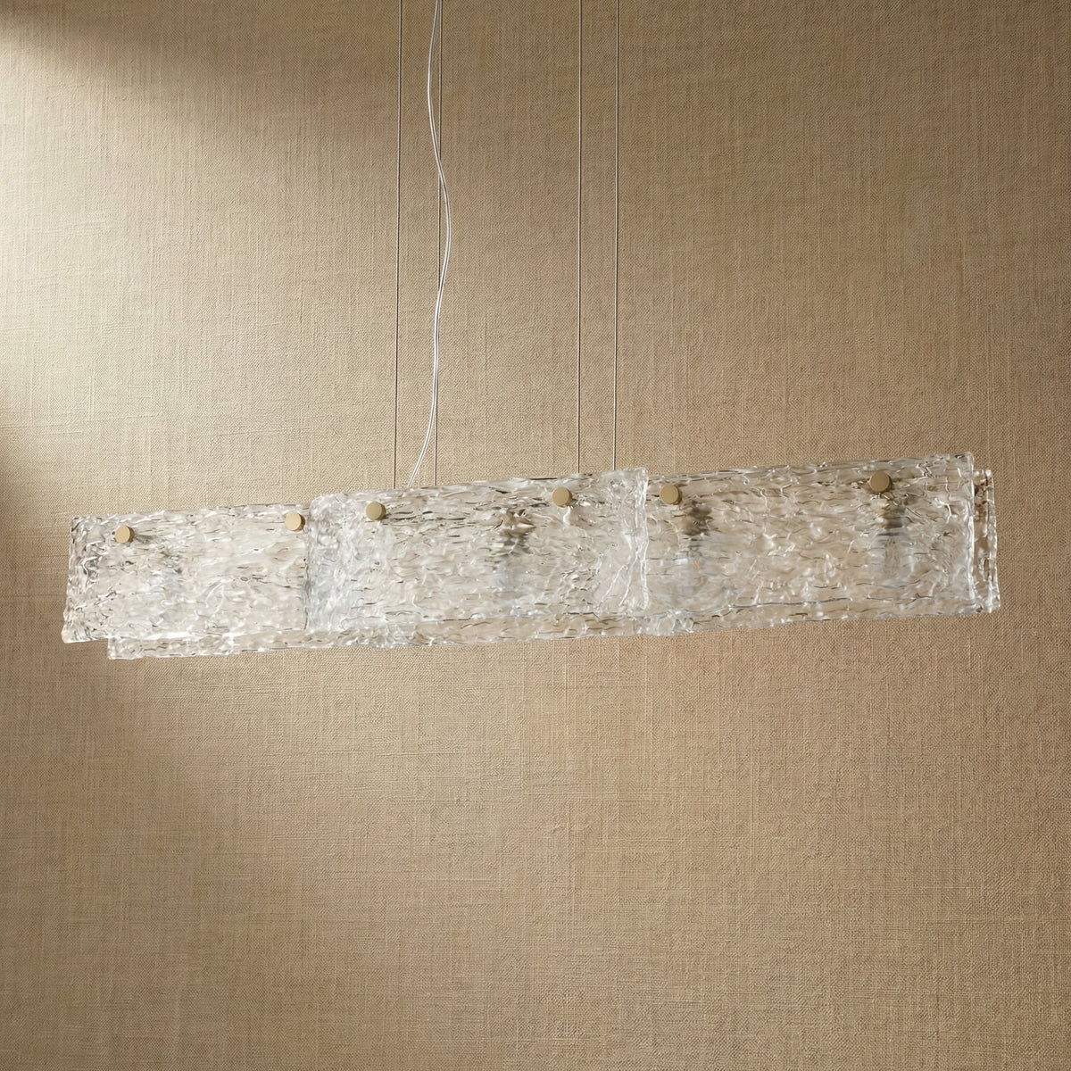 Yiosi Series Linear Glass Pendant Light 42" - dark