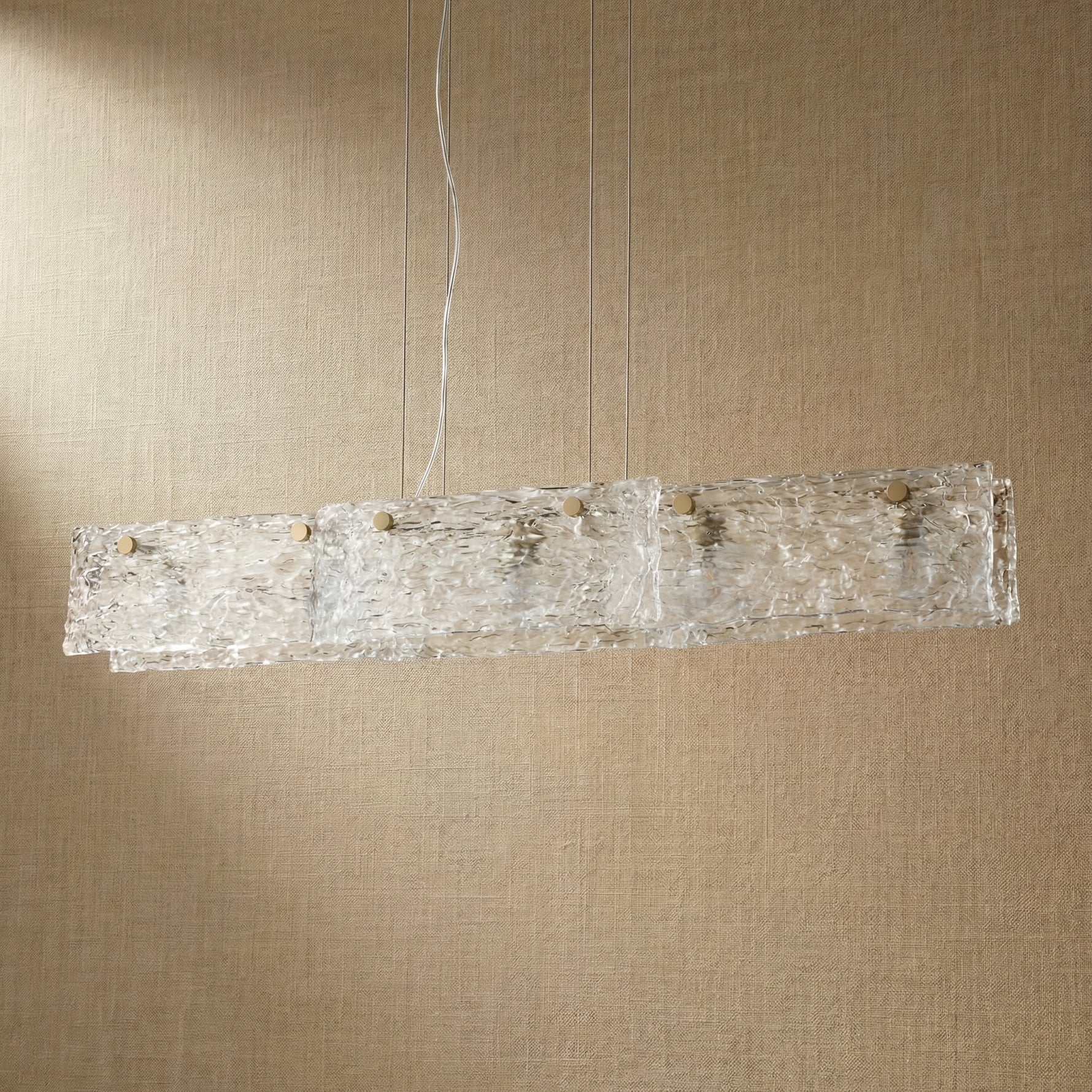Yiosi Series Linear Glass Pendant Light 42" - dark