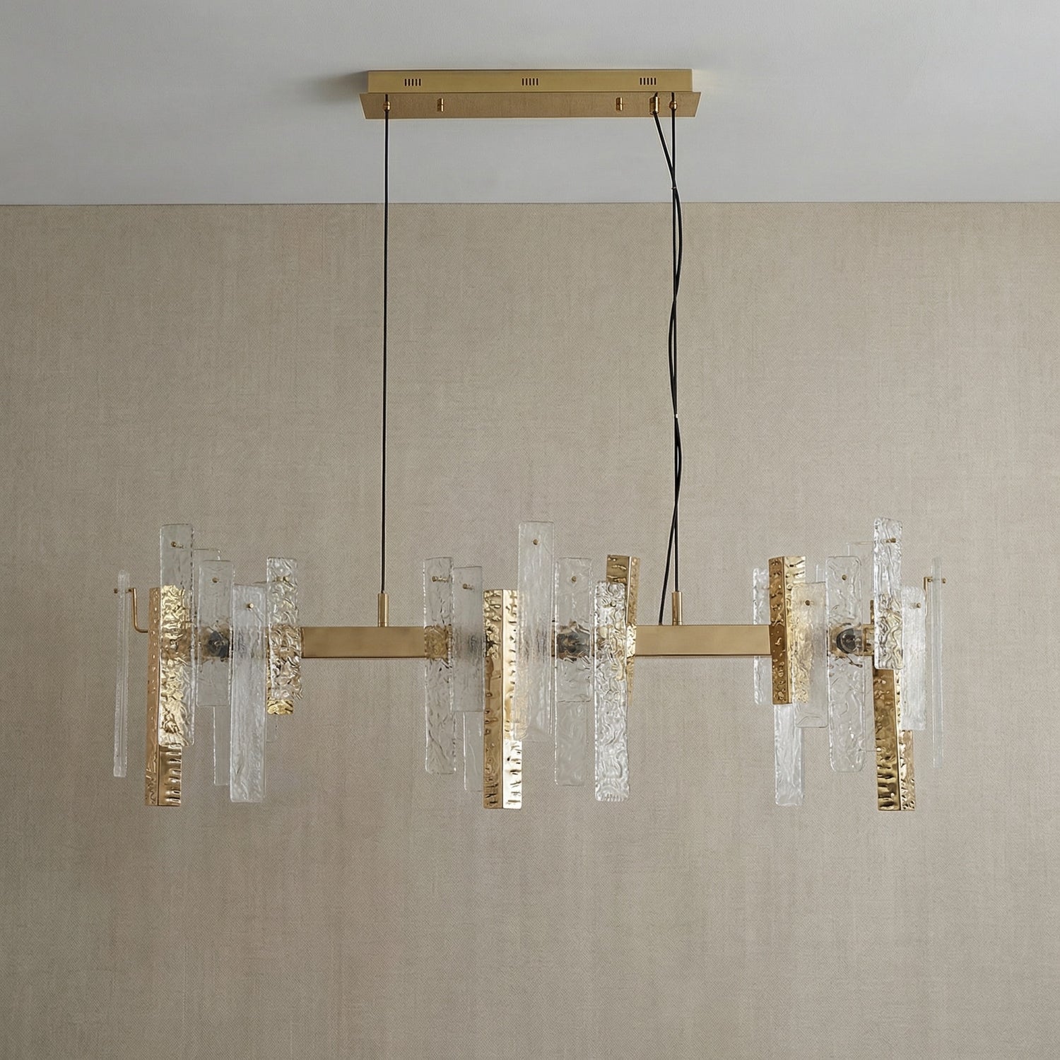 Yiosi Series Linear Glass Pendant Light 45" Style A - dark