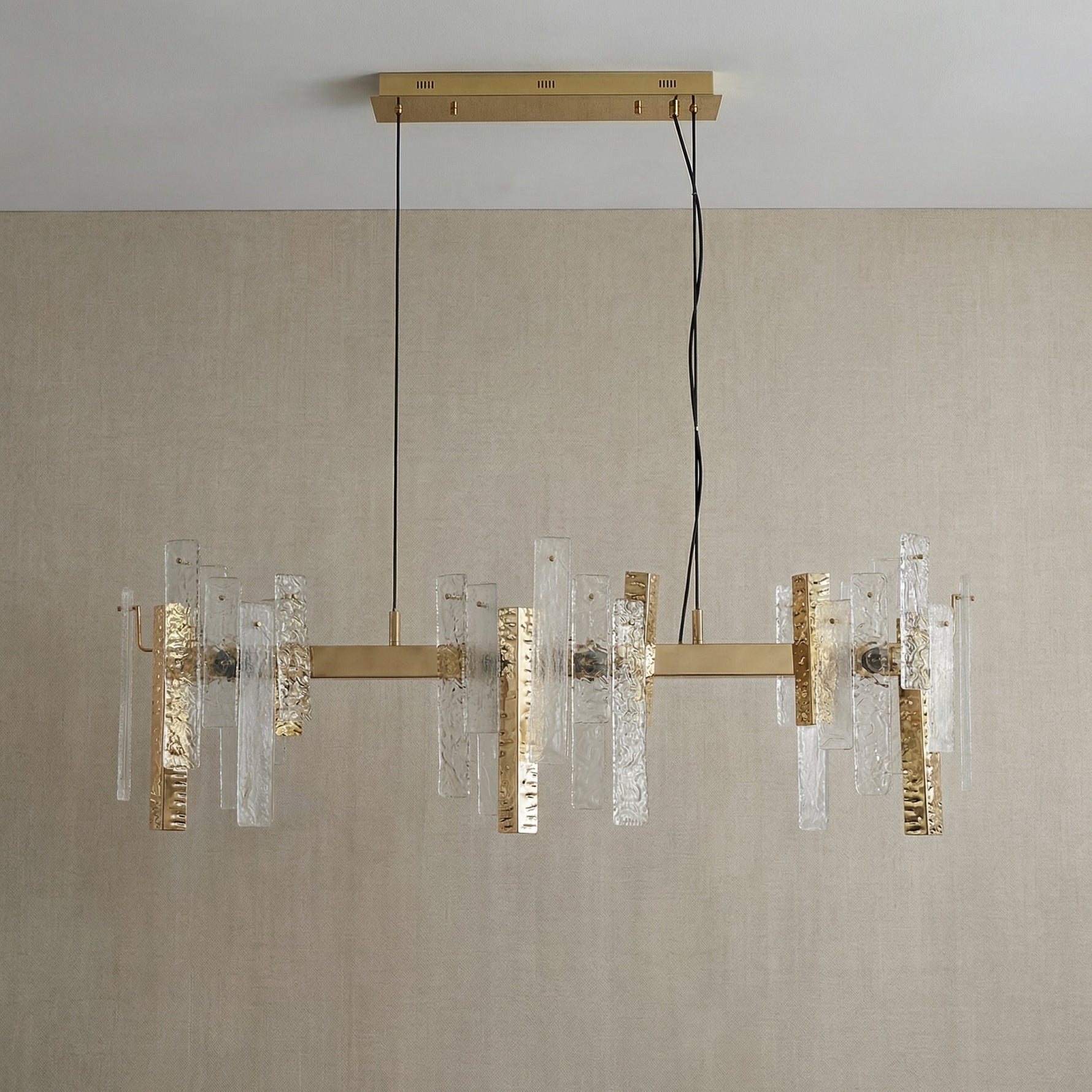 Yiosi Series Linear Glass Pendant Light 45" Style A - dark