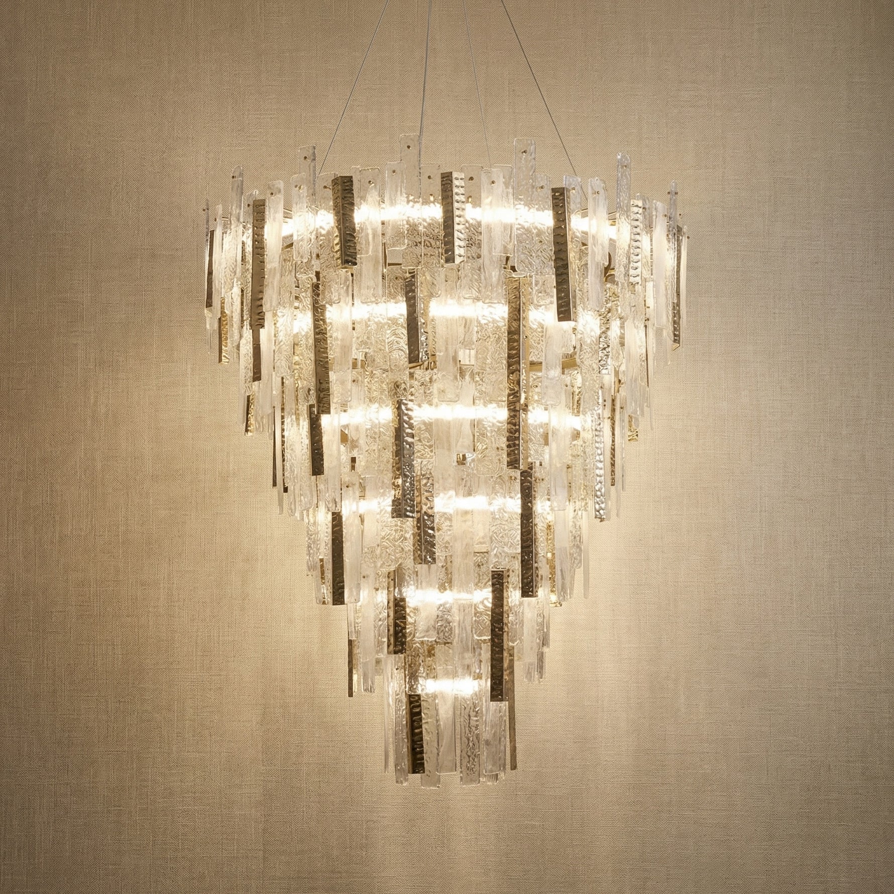 Yiosi Series Linear Glass Pendant Light 45" Style A - 48" (Dia 1220mm)