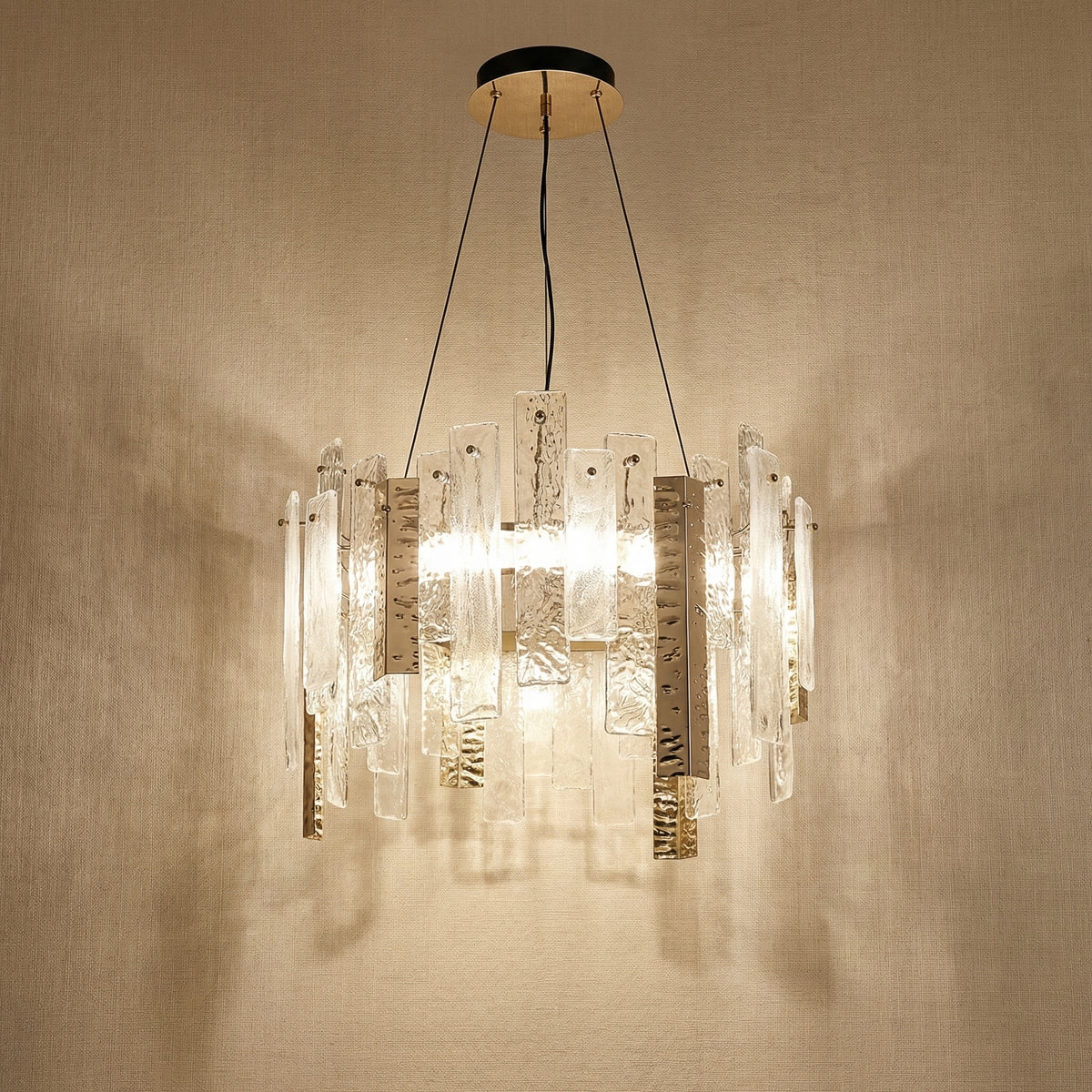 Yiosi Series Linear Glass Pendant Light 45" Style A - 20" (Dia 510mm)