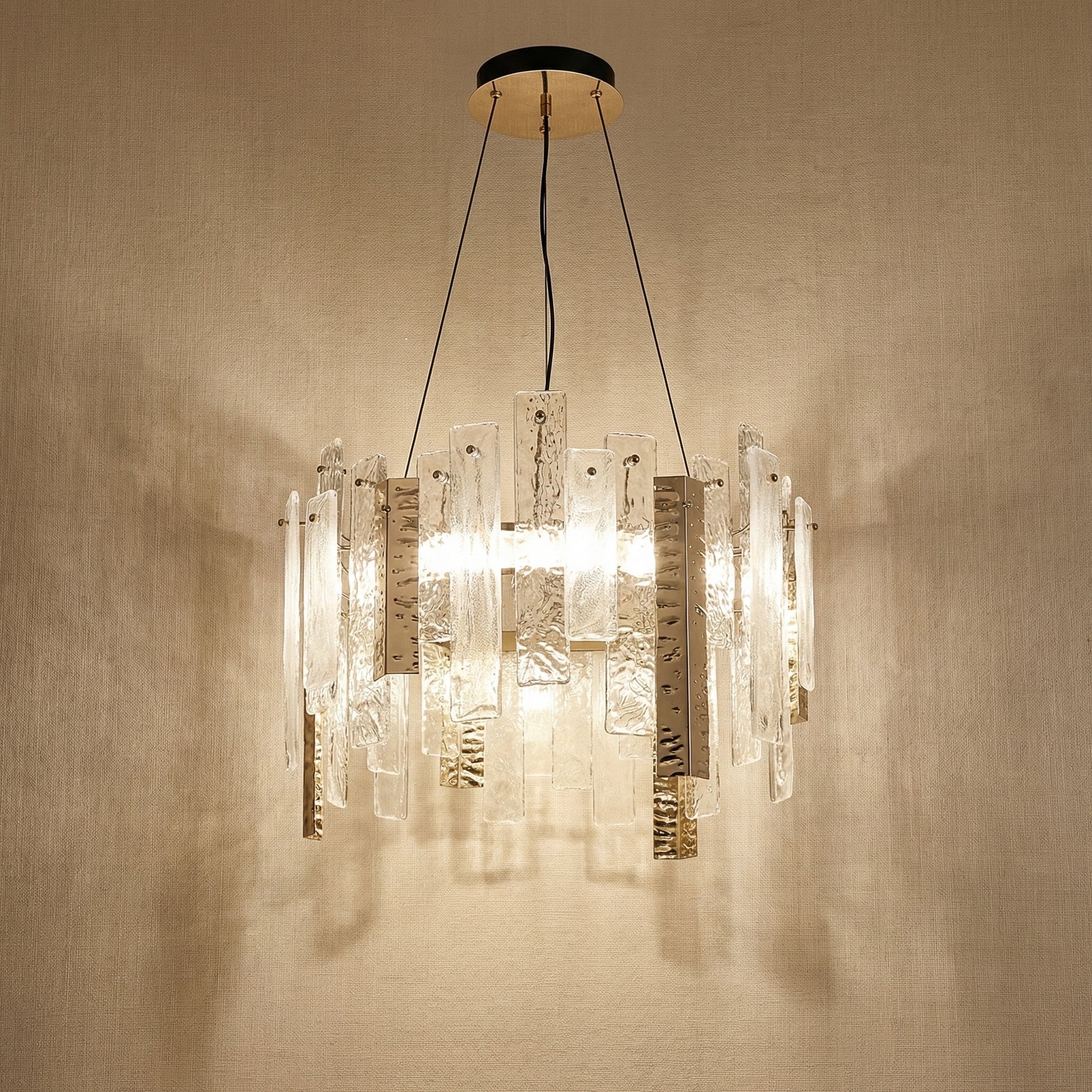 Yiosi Series Linear Glass Pendant Light 45" Style A - 20" (Dia 510mm)