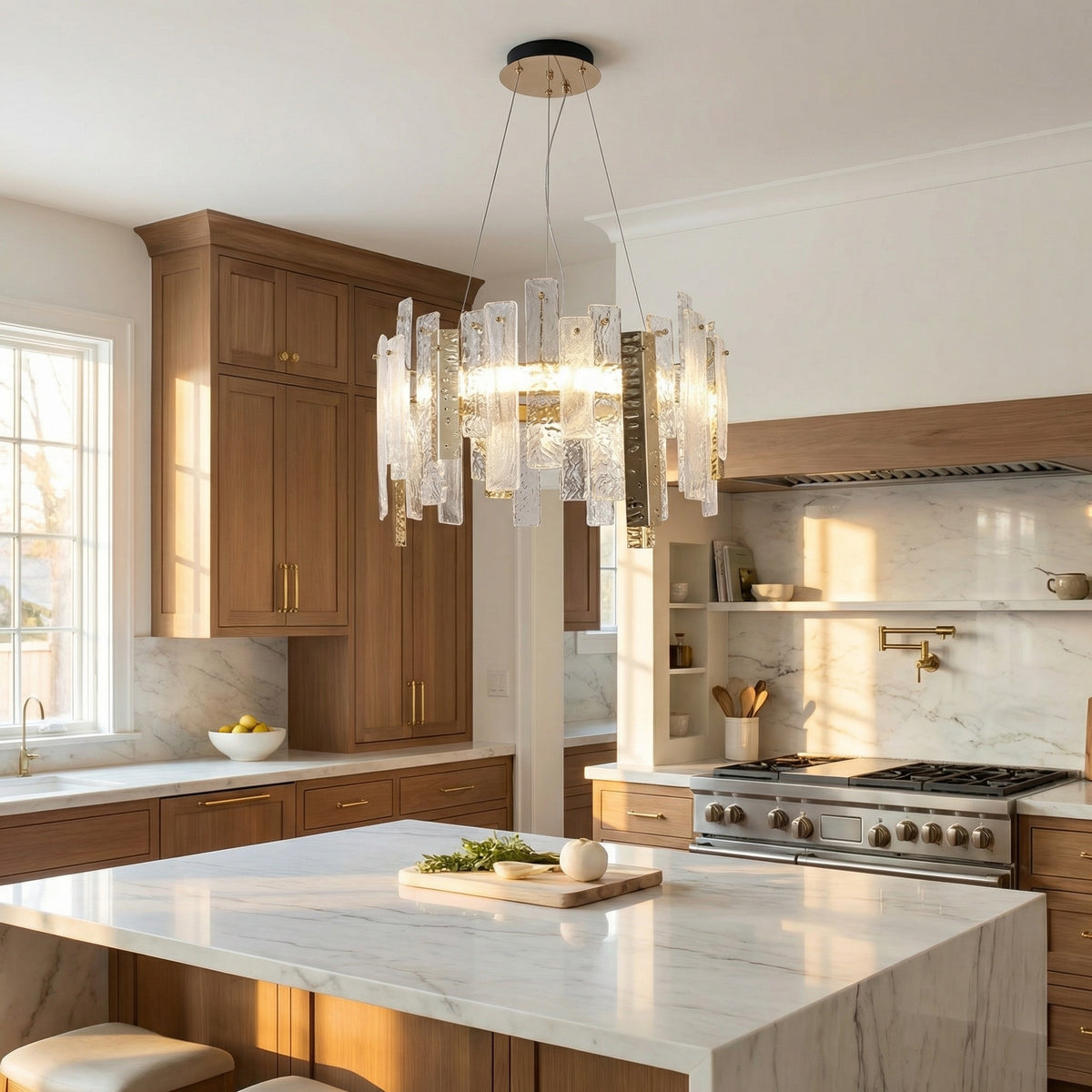 Yiosi Series Linear Glass Pendant Light 45" Style A - scene-2