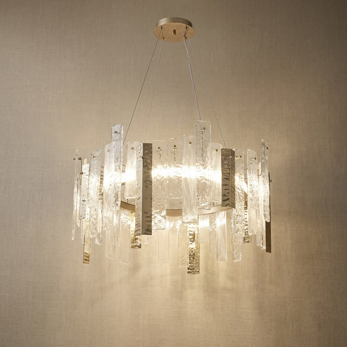 Yiosi Series Linear Glass Pendant Light 45" Style A - 28" (Dia 700mm)