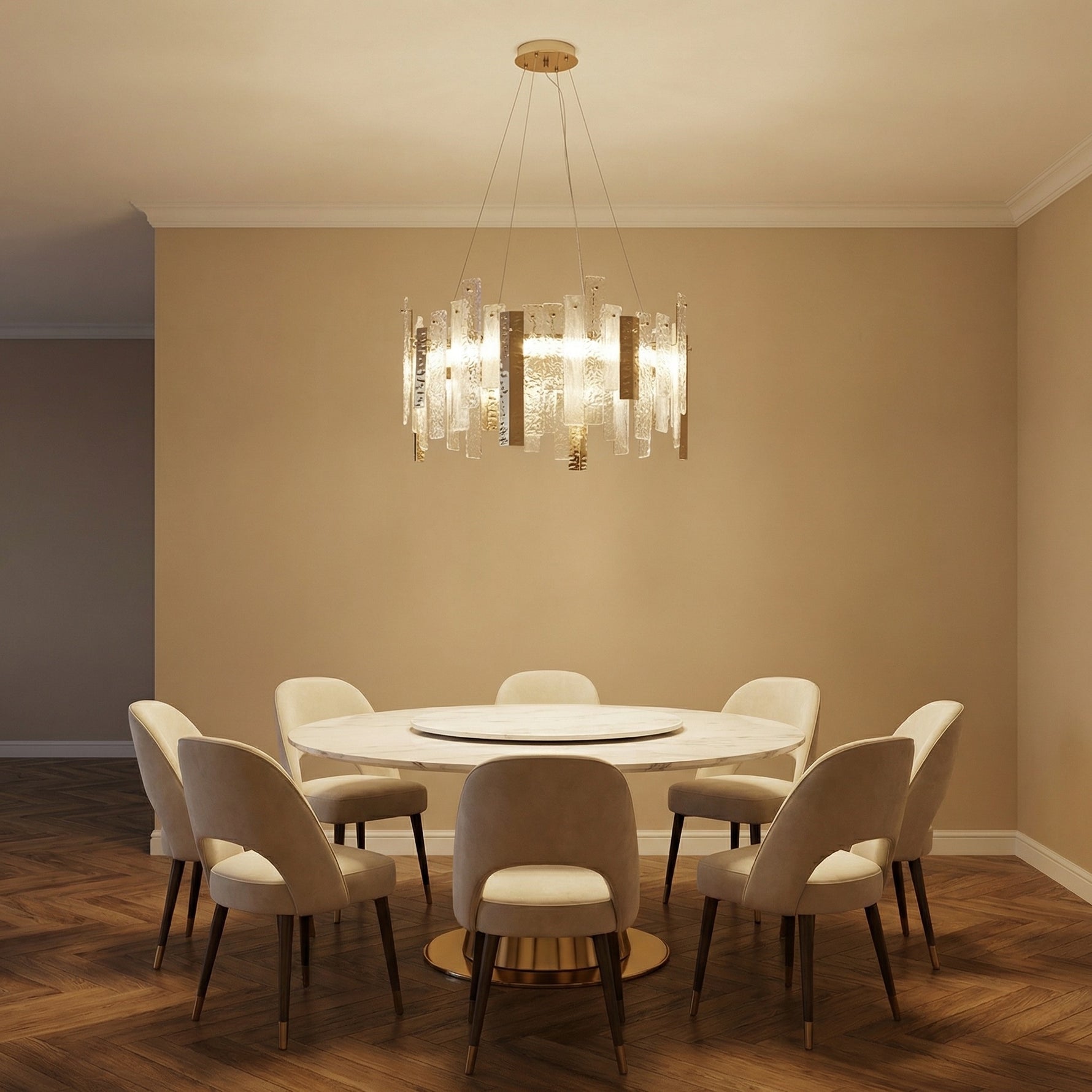 Yiosi Series Linear Glass Pendant Light 45" Style A - scene-1