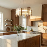Yiosi Series Linear Glass Pendant Light 45" Style A - scene-2