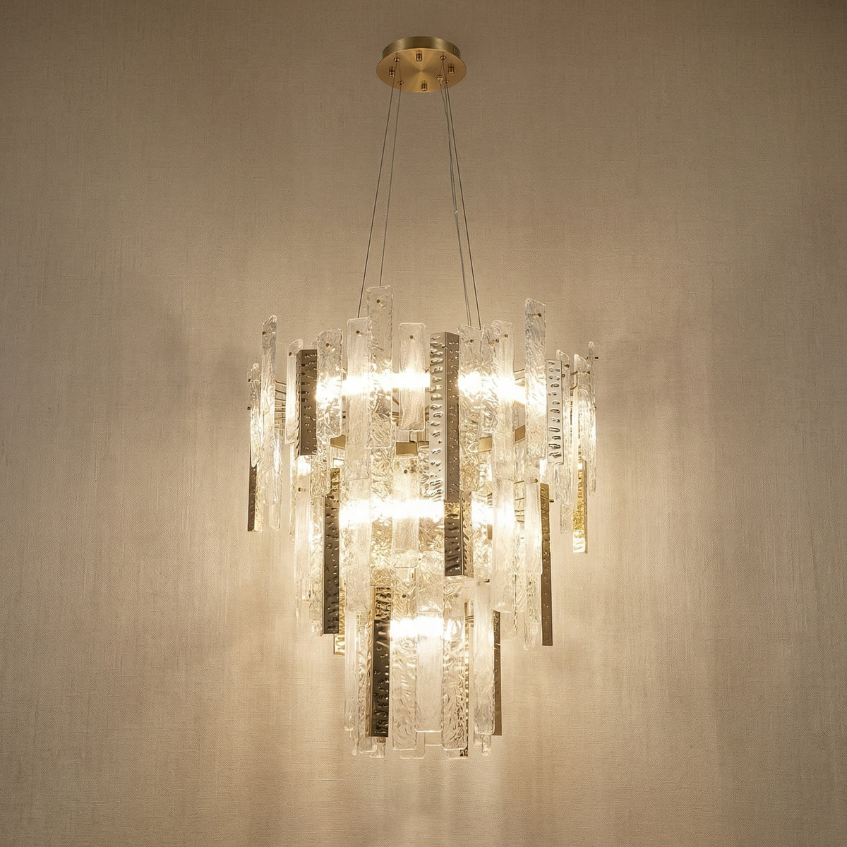 Yiosi Series Linear Glass Pendant Light 45" Style A - 28" (Dia 700mm) Style B