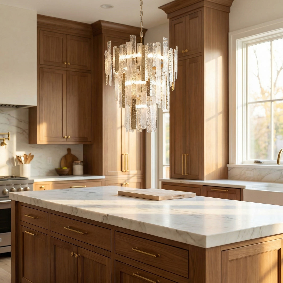 Yiosi Series Linear Glass Pendant Light 45" Style A - scene-2