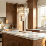 Yiosi Series Linear Glass Pendant Light 45" Style A - scene-2