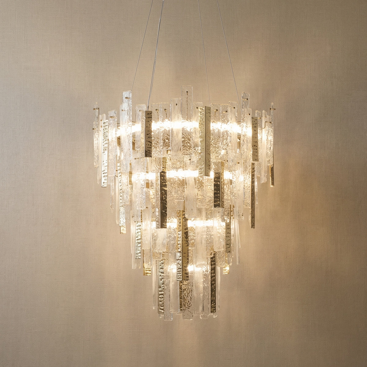 Yiosi Series Linear Glass Pendant Light 45" Style A - 35" (Dia 890mm)