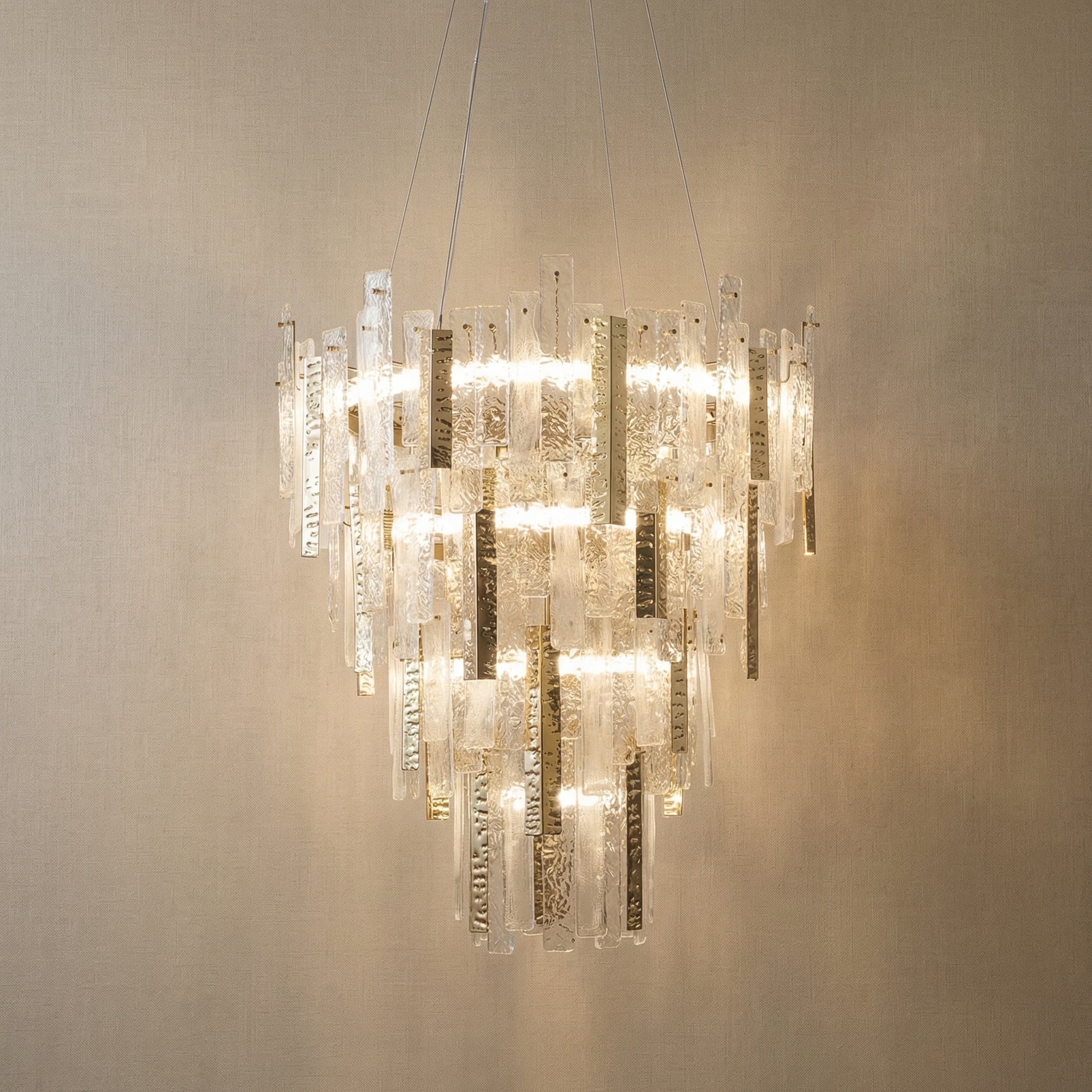 Yiosi Series Linear Glass Pendant Light 45" Style A - 35" (Dia 890mm)