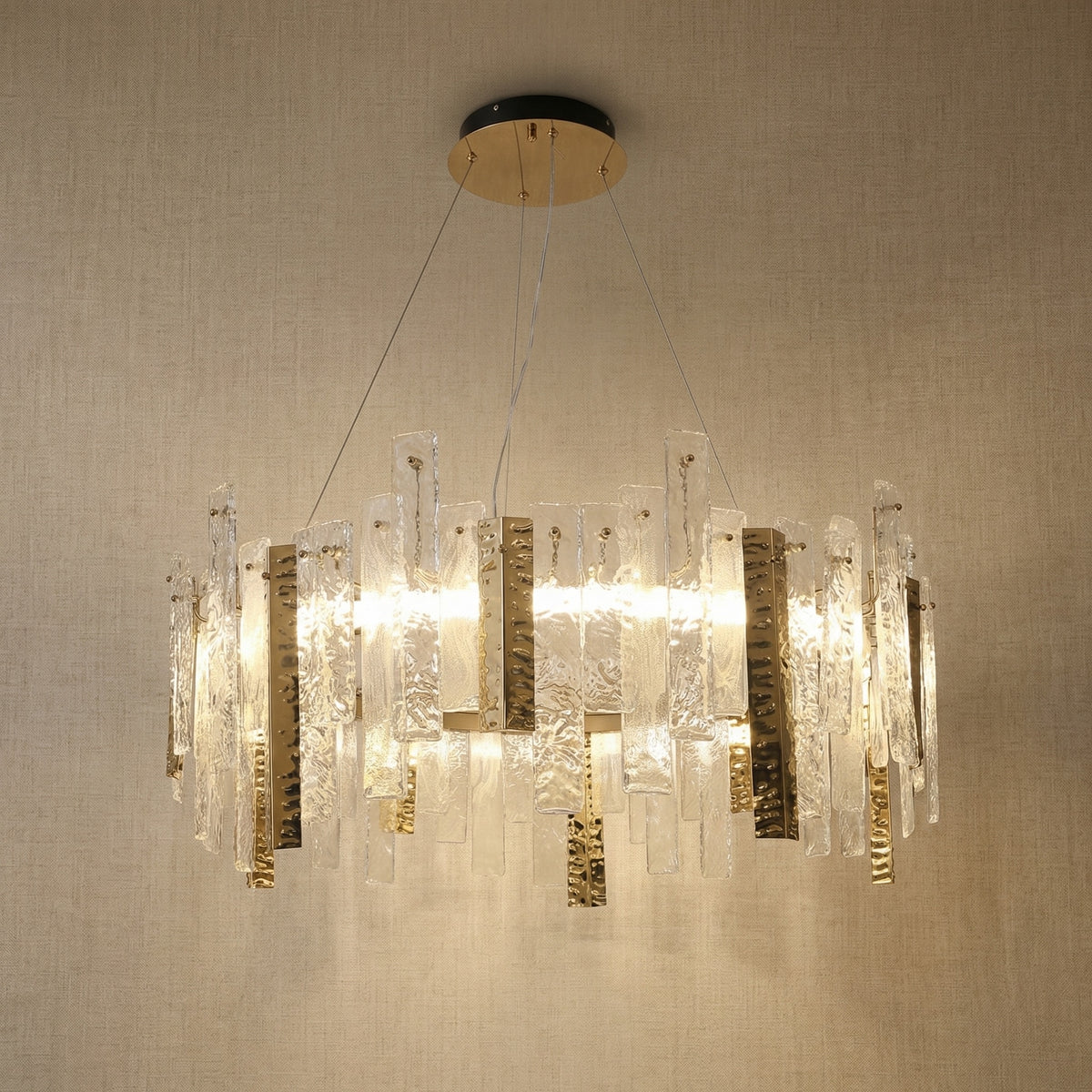 Yiosi Series Linear Glass Pendant Light 45" Style A - 35" (Dia 900mm)