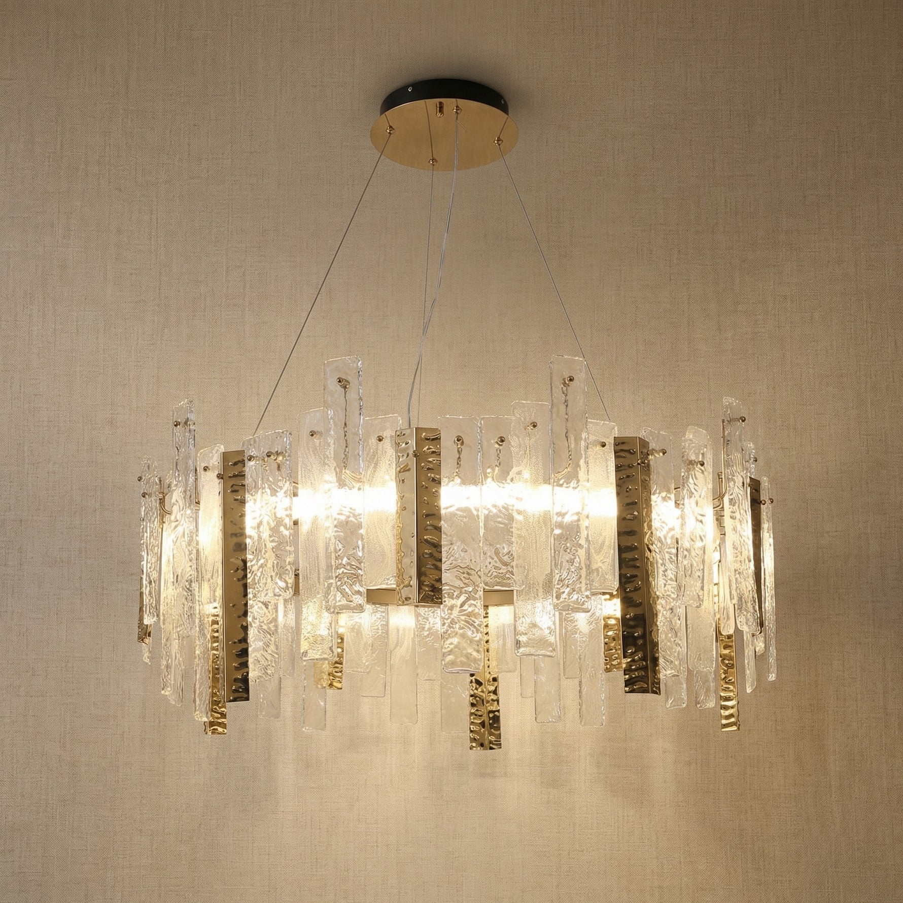 Yiosi Series Linear Glass Pendant Light 45" Style A - 35" (Dia 900mm)