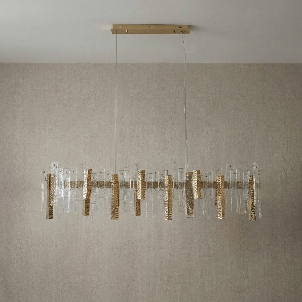 Yiosi Series Linear Glass Pendant Light 45" Style B - dark