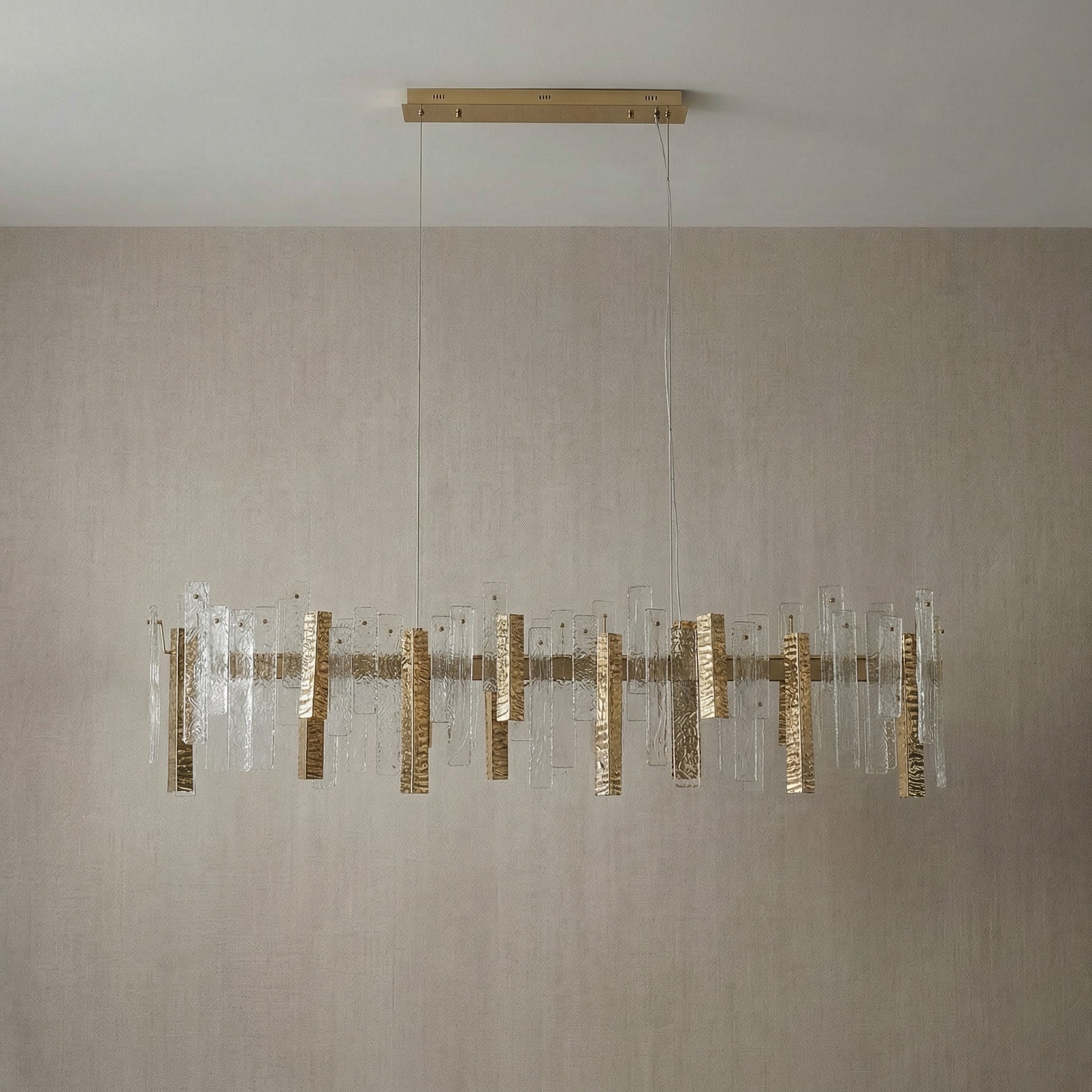 Yiosi Series Linear Glass Pendant Light 45" Style B - dark