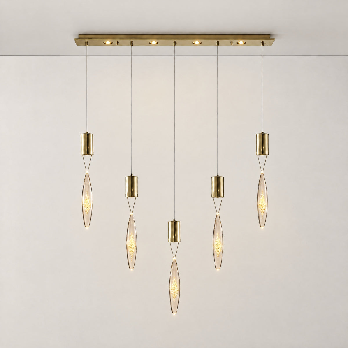 Aspen Linear Hand-Blown Glass Pendant 47"