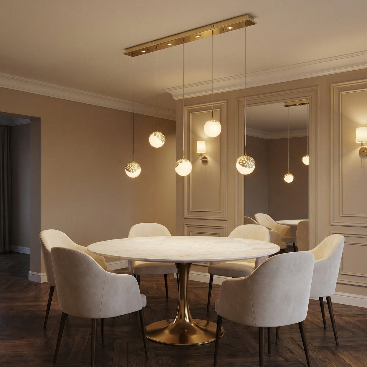 Yiosi Series Linear Glass Pendant Light 47" Style A - scene-1