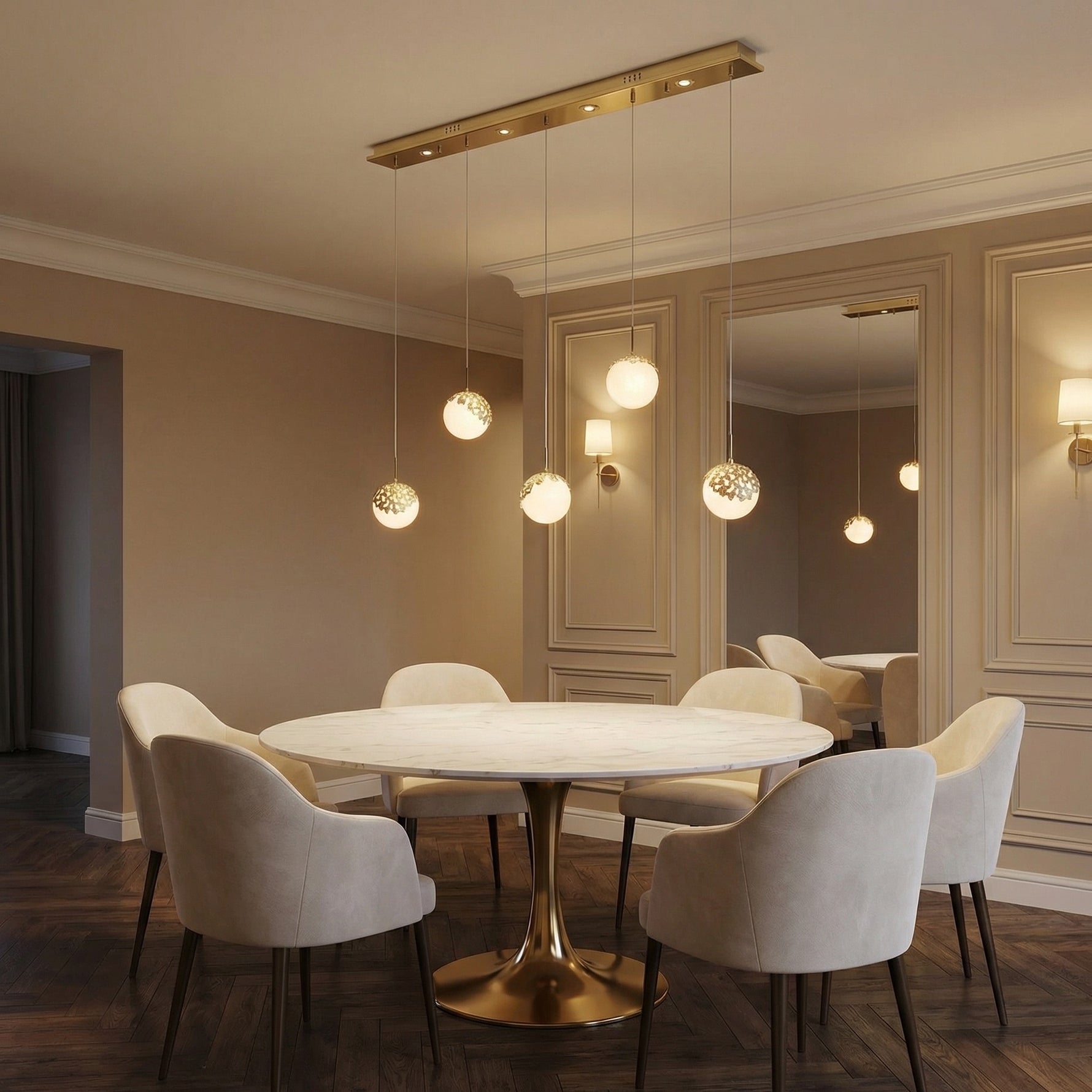 Yiosi Series Linear Glass Pendant Light 47" Style A - scene-1