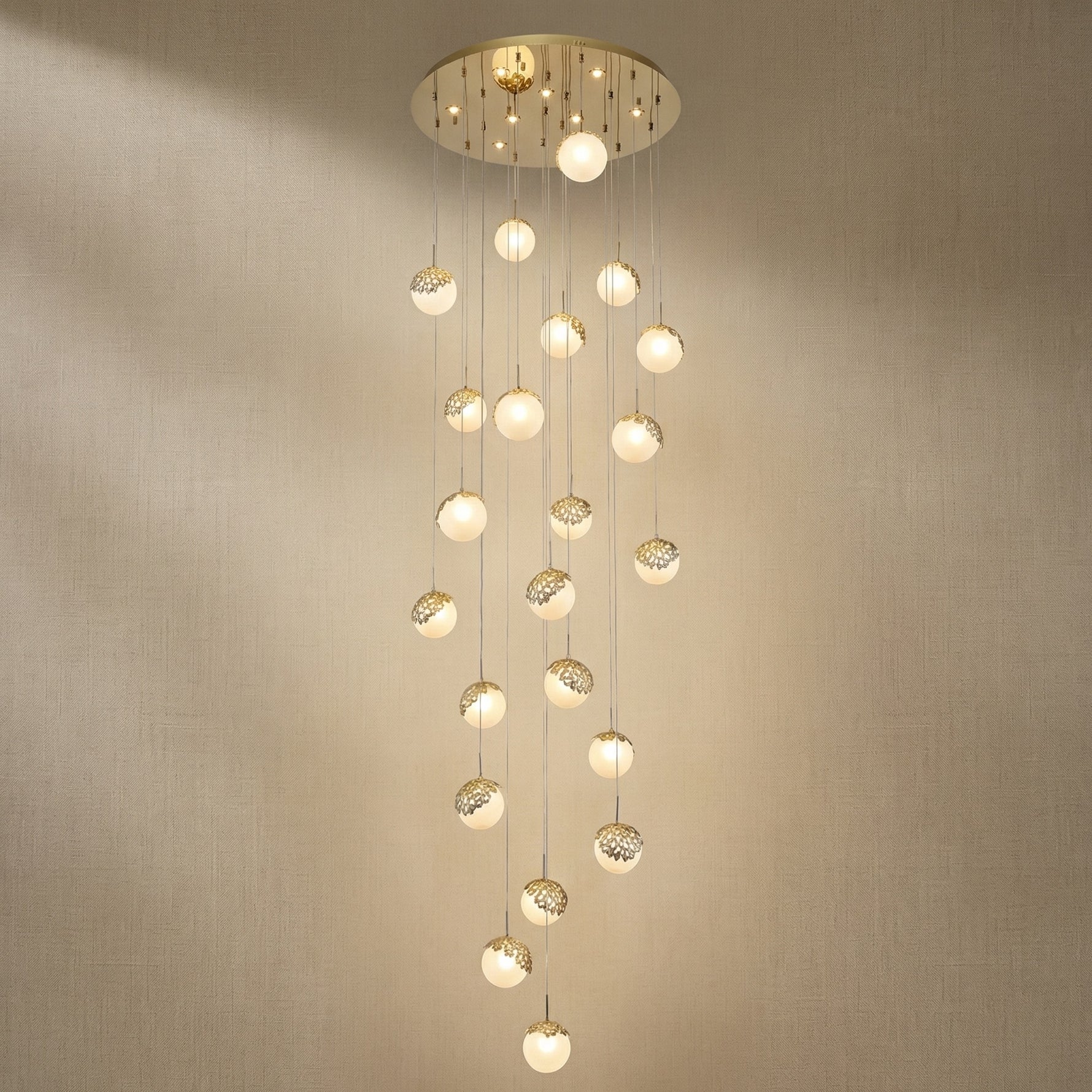 Yiosi Series Linear Glass Pendant Light 47" Style A - 31" (Dia 800mm)