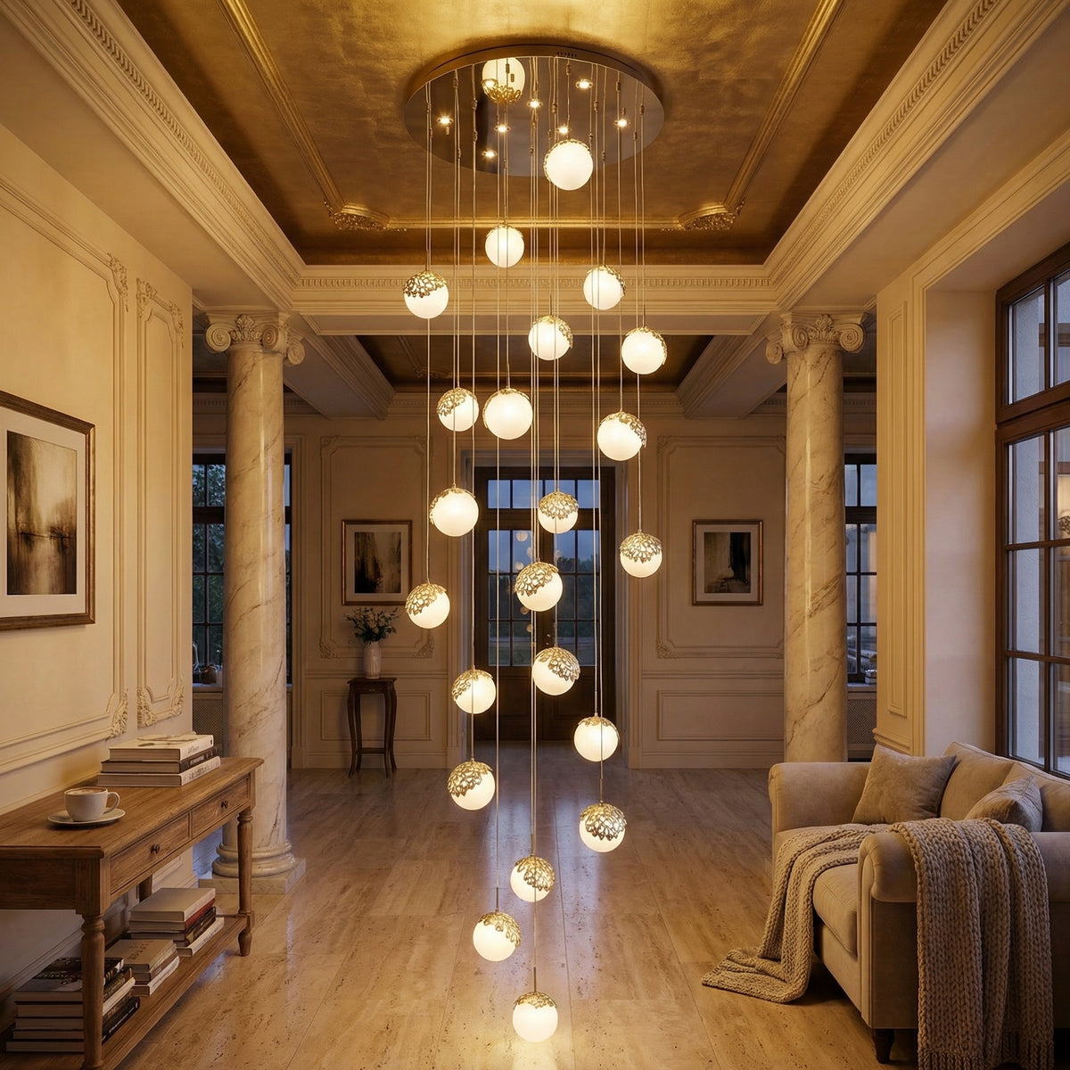 Yiosi Series Linear Glass Pendant Light 47" Style A - scene-3