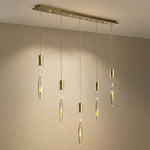 Yiosi Series Linear Glass Pendant Light 47" Style B - Mirror finish champagne gold