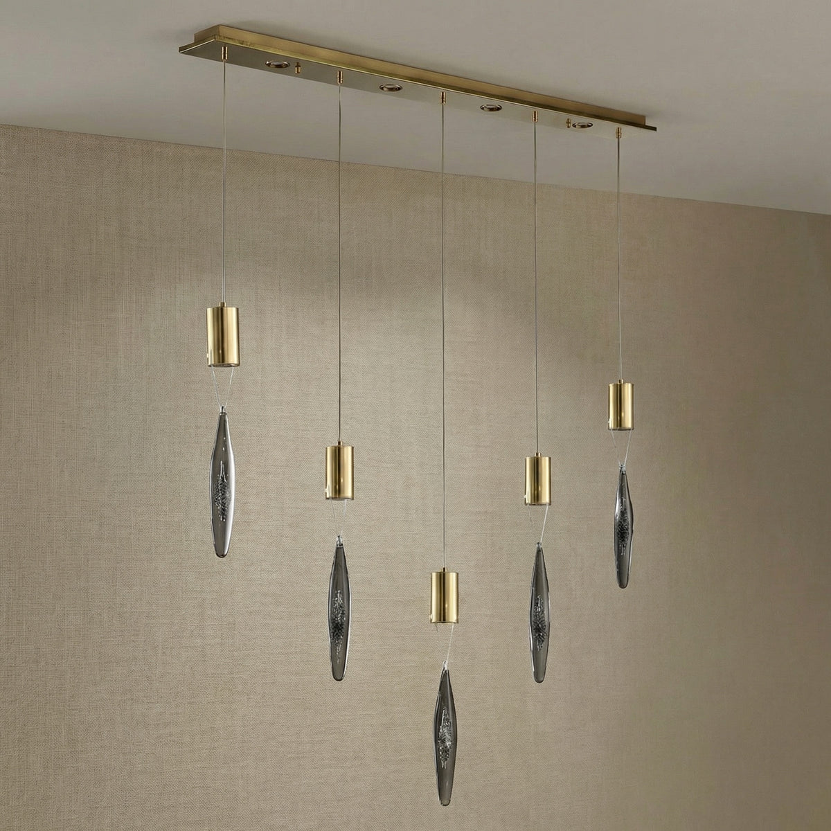 Yiosi Series Linear Glass Pendant Light 47" Style B - dark