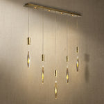 Yiosi Series Linear Glass Pendant Light 47" Style B - Mirror finish champagne gold Style B