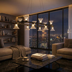 Yiosi Series Linear Glass Pendant Light 53" - scene-3