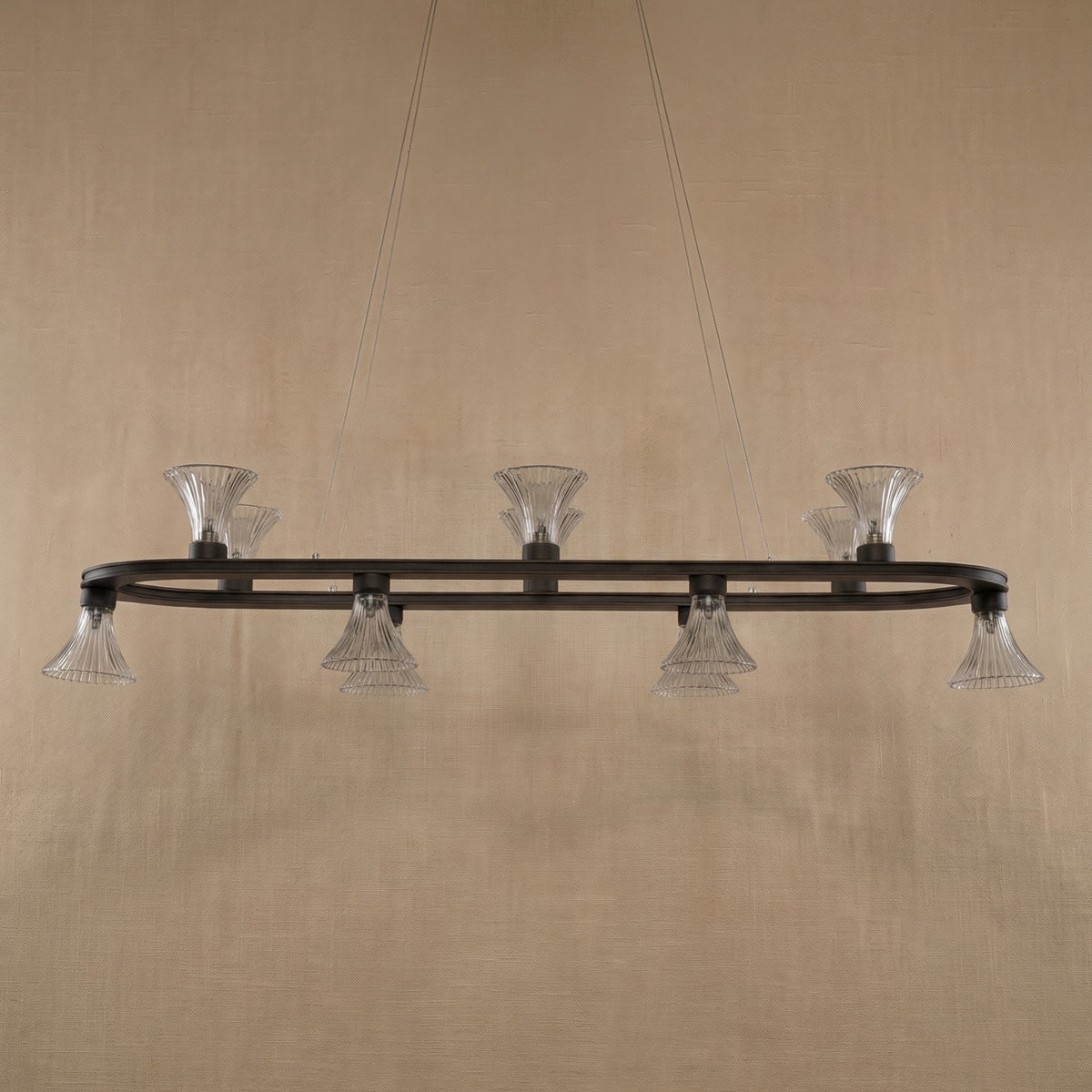 Yiosi Series Linear Glass Pendant Light 53" - dark