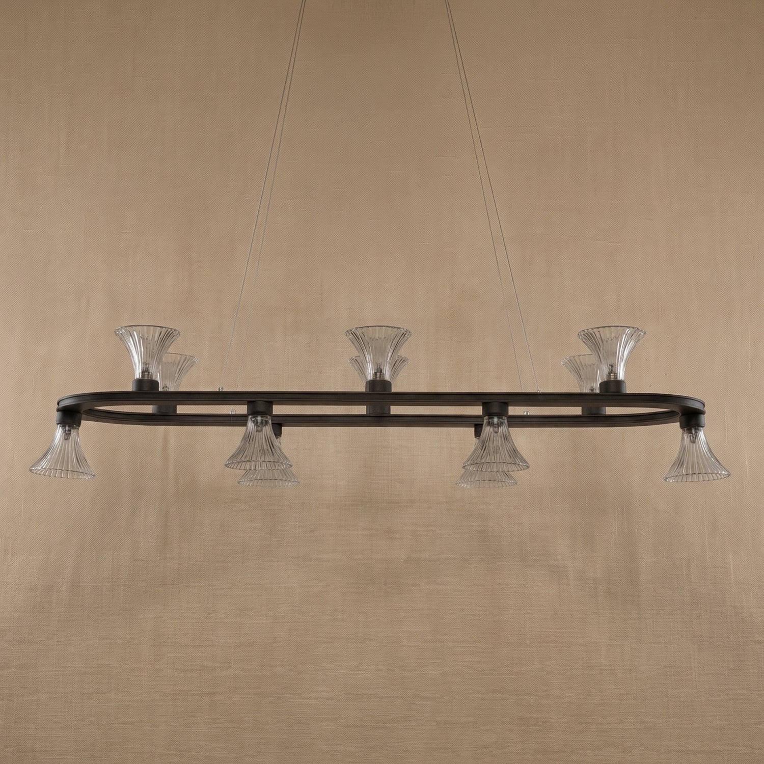 Yiosi Series Linear Glass Pendant Light 53" - dark