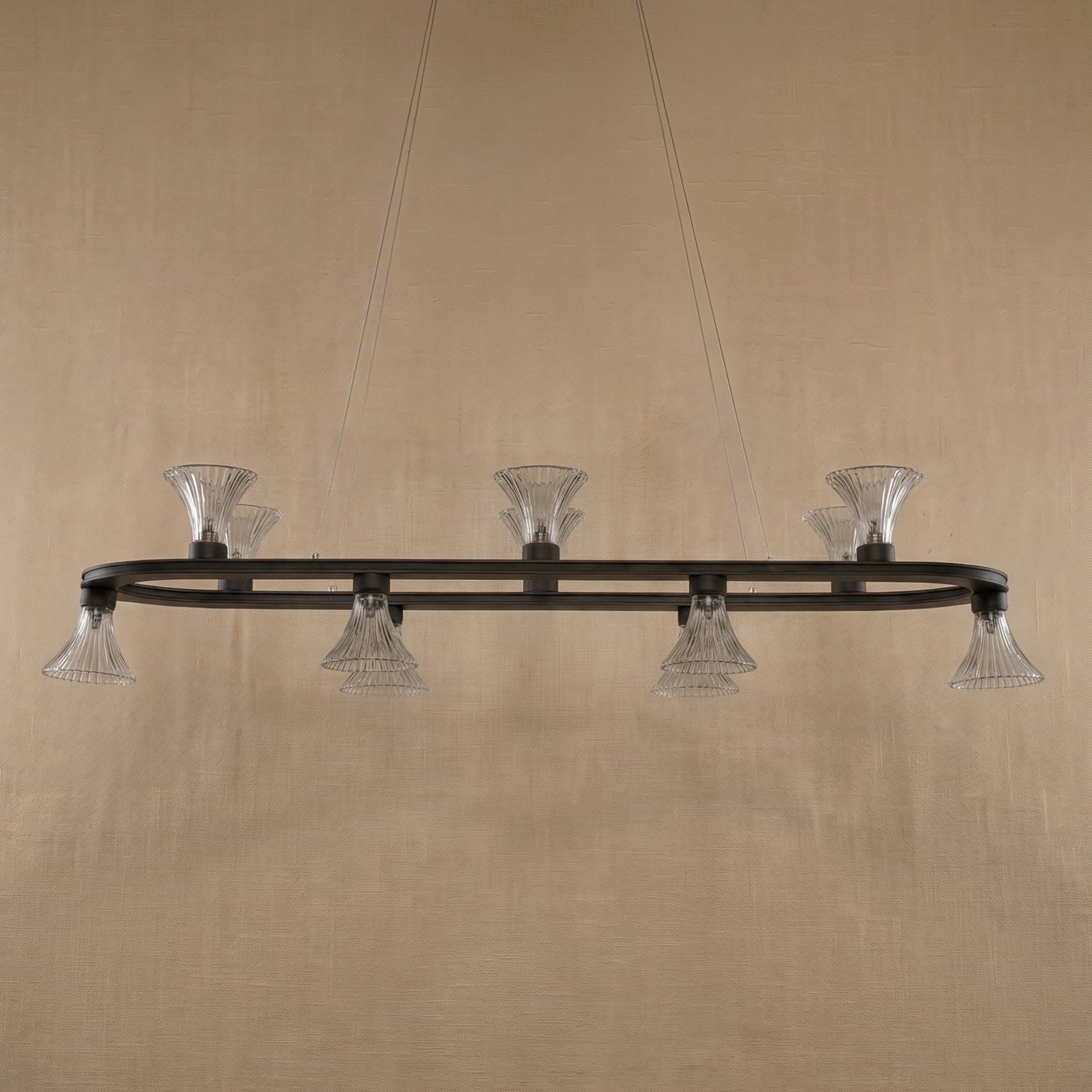 Yiosi Series Linear Glass Pendant Light 53" - dark