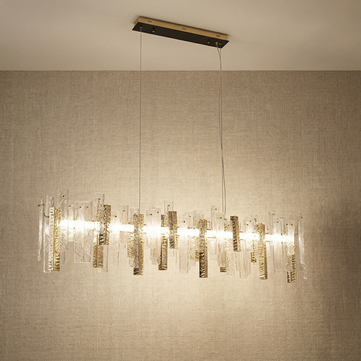 Yiosi Series Linear Glass Pendant Light 59" - 59" Linear (L1500mm)