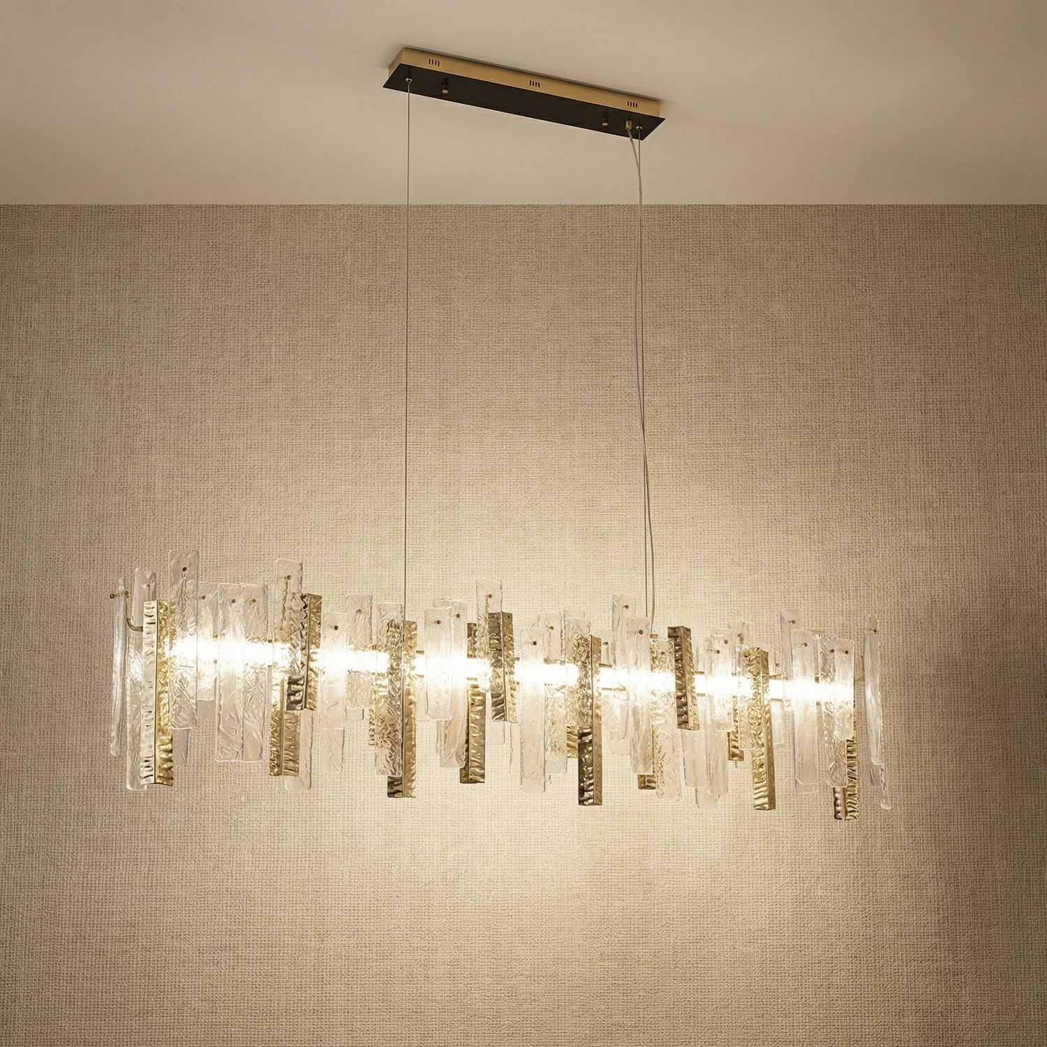 Yiosi Series Linear Glass Pendant Light 59" - 59" Linear (L1500mm)