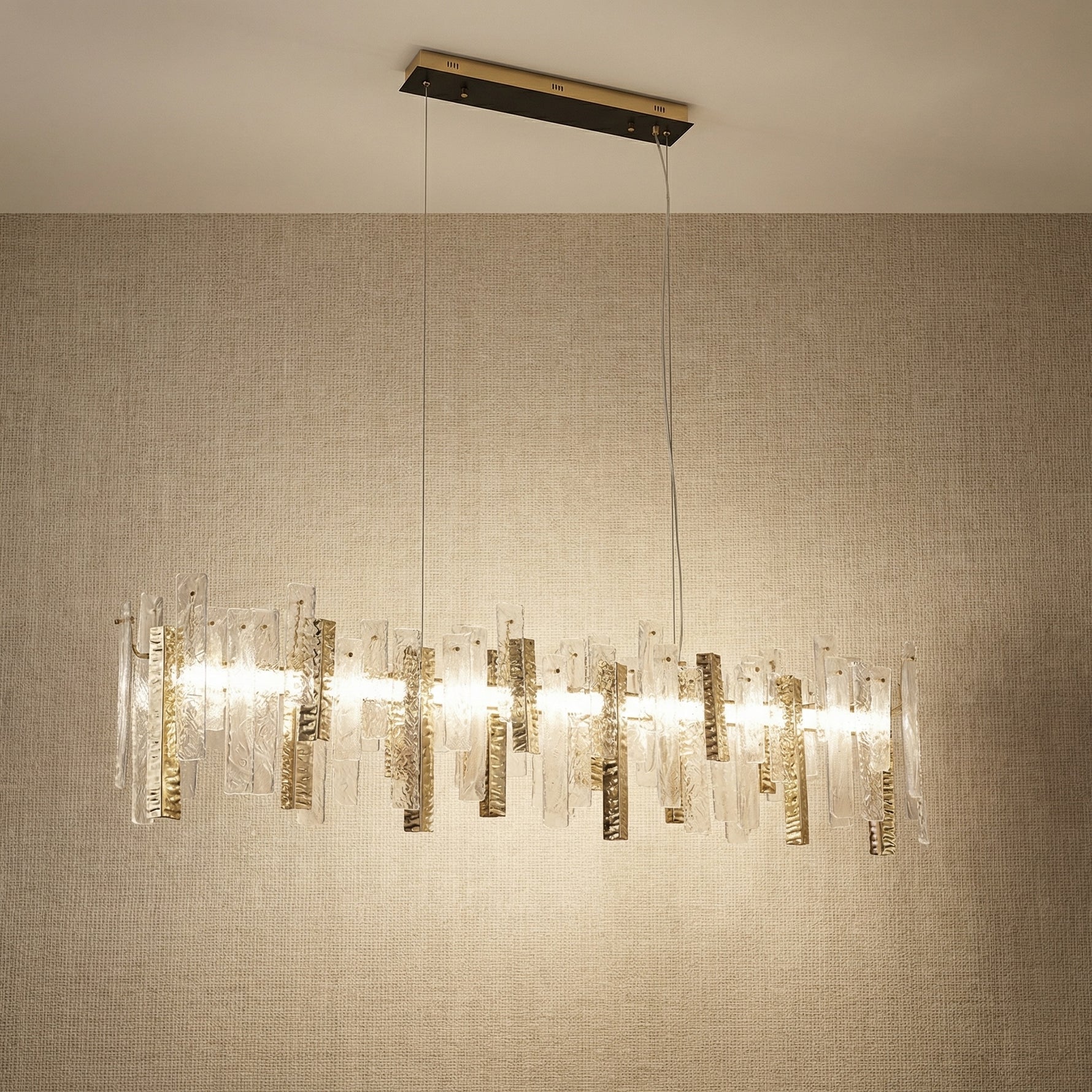 Yiosi Series Linear Glass Pendant Light 59" - 59" Linear (L1500mm)