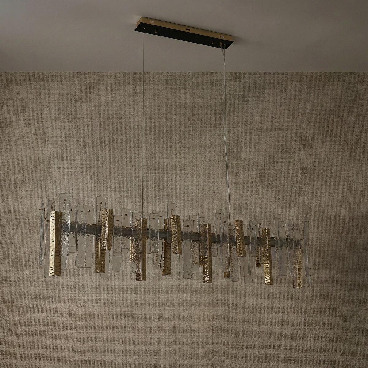 Yiosi Series Linear Glass Pendant Light 59" - dark