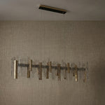 Yiosi Series Linear Glass Pendant Light 59" - dark