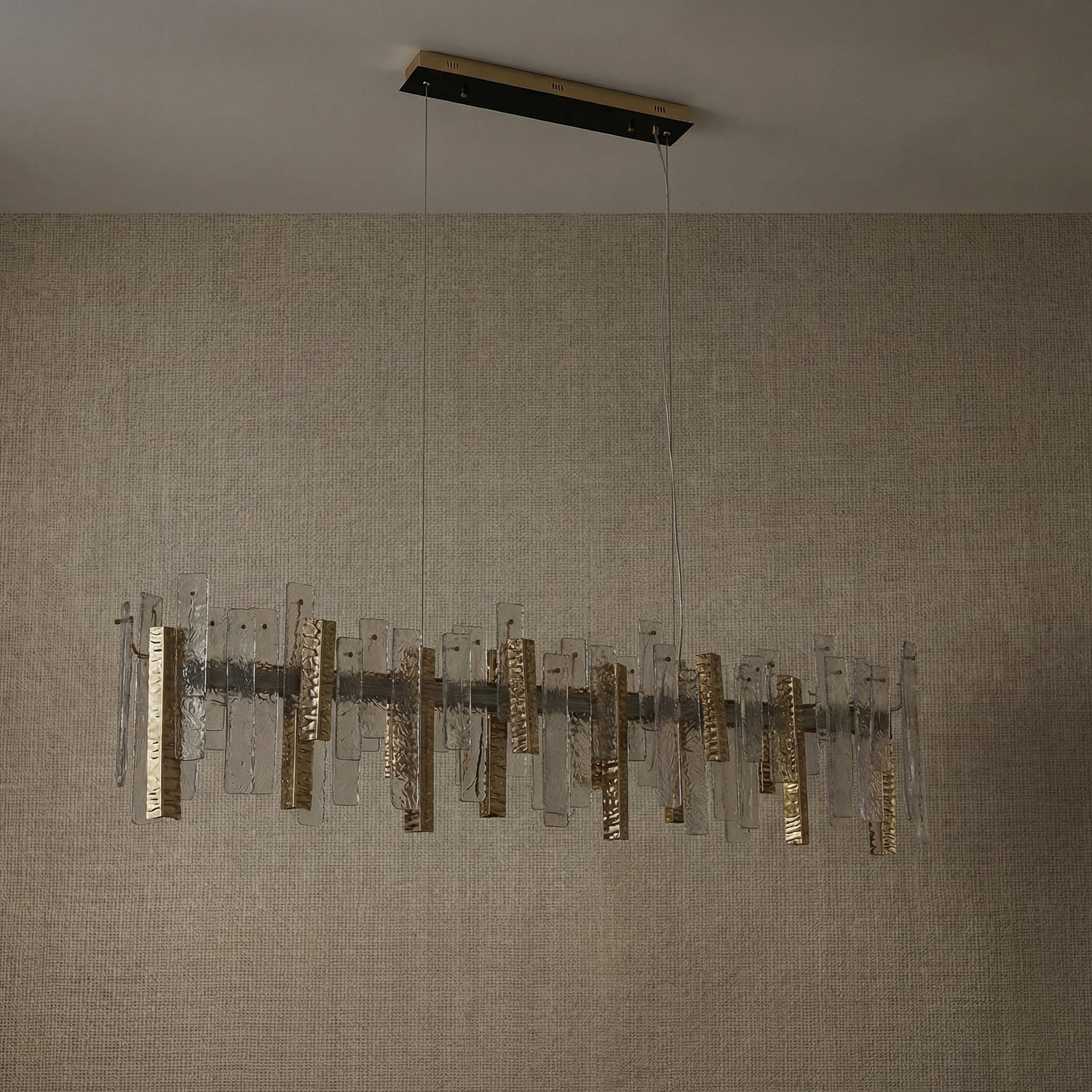 Yiosi Series Linear Glass Pendant Light 59" - dark