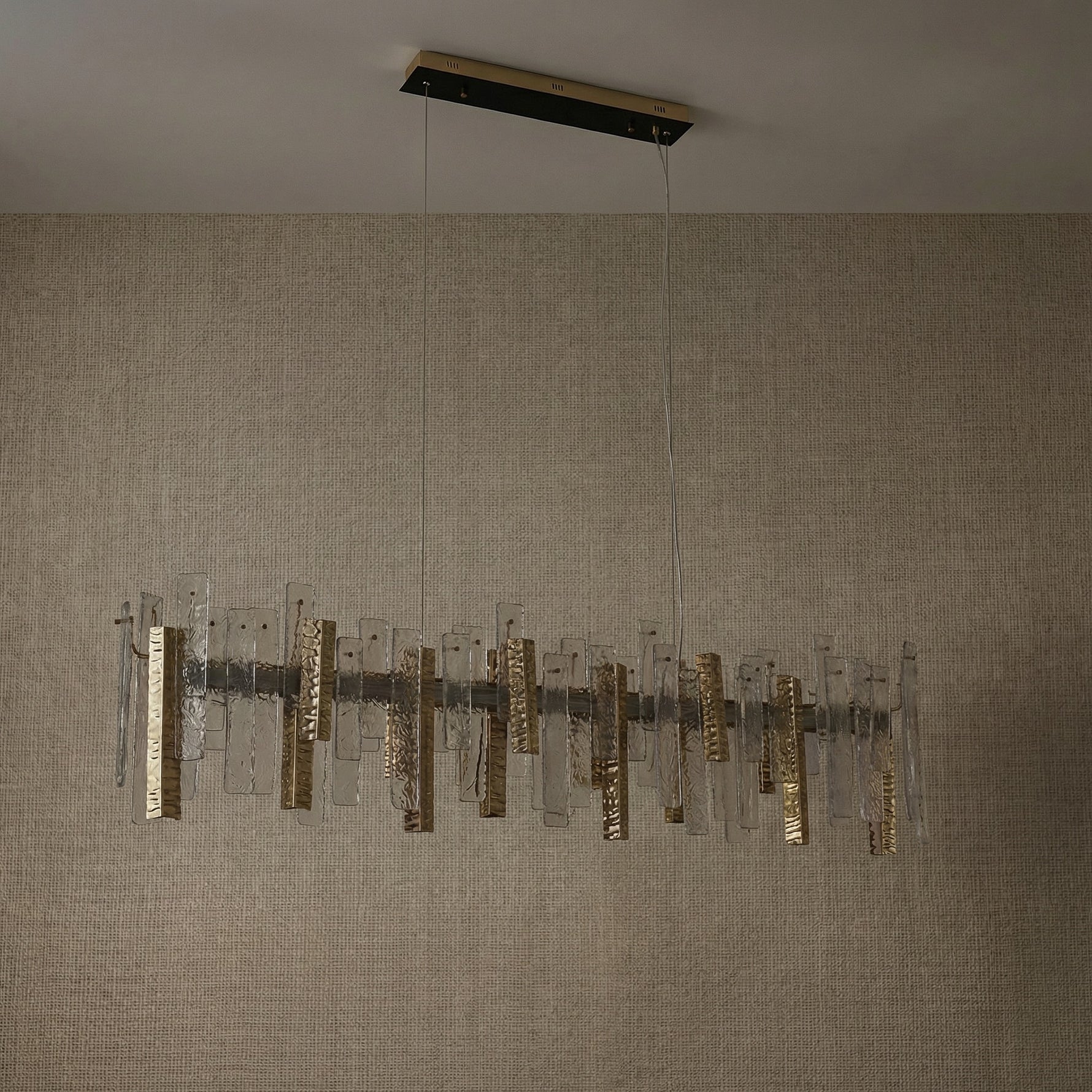 Yiosi Series Linear Glass Pendant Light 59" - dark