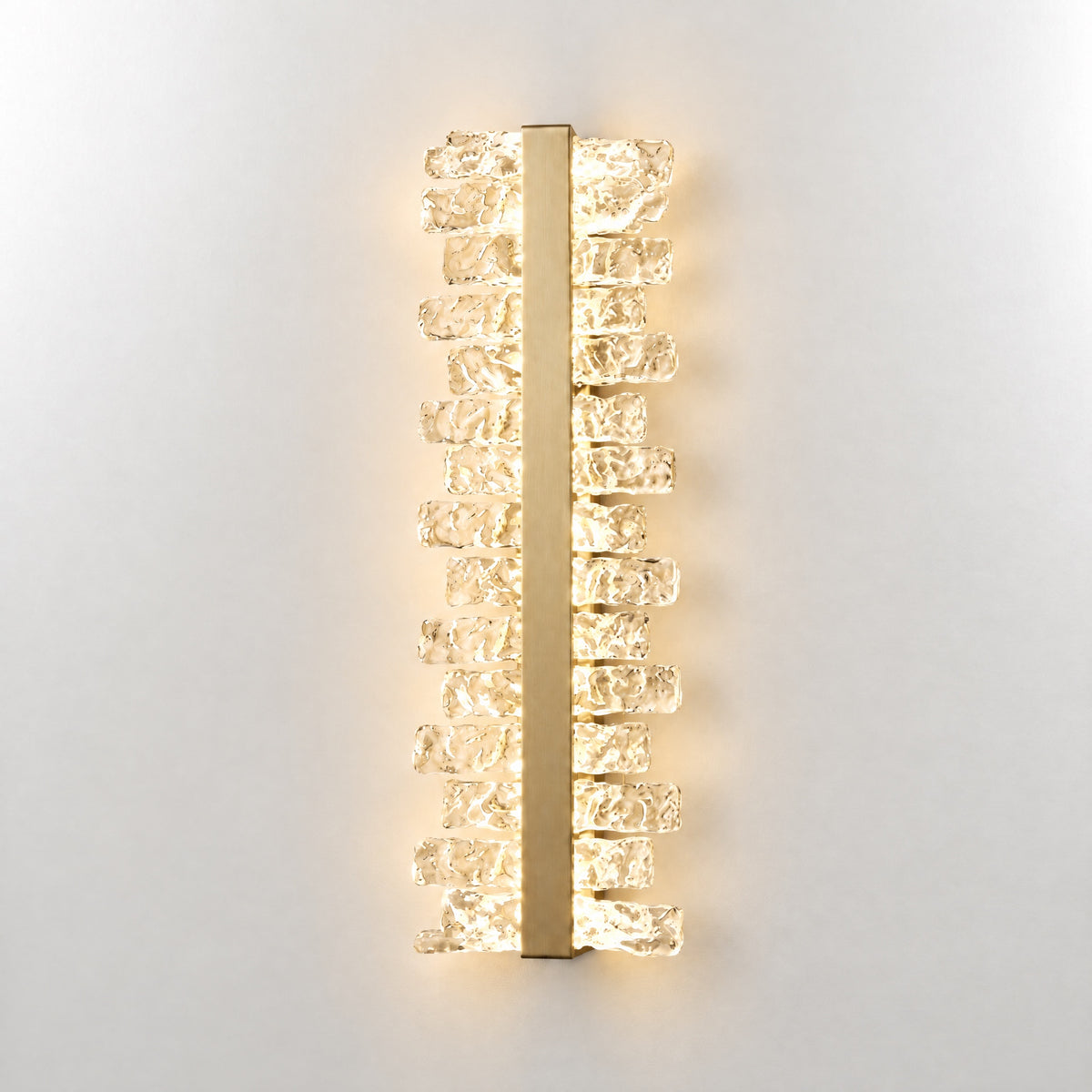 Linear Glass and Brushed Champagne Gold Modern Wall Sconce