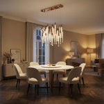 Yiosi Series Linear Grand Glass Pendant Light - scene-1