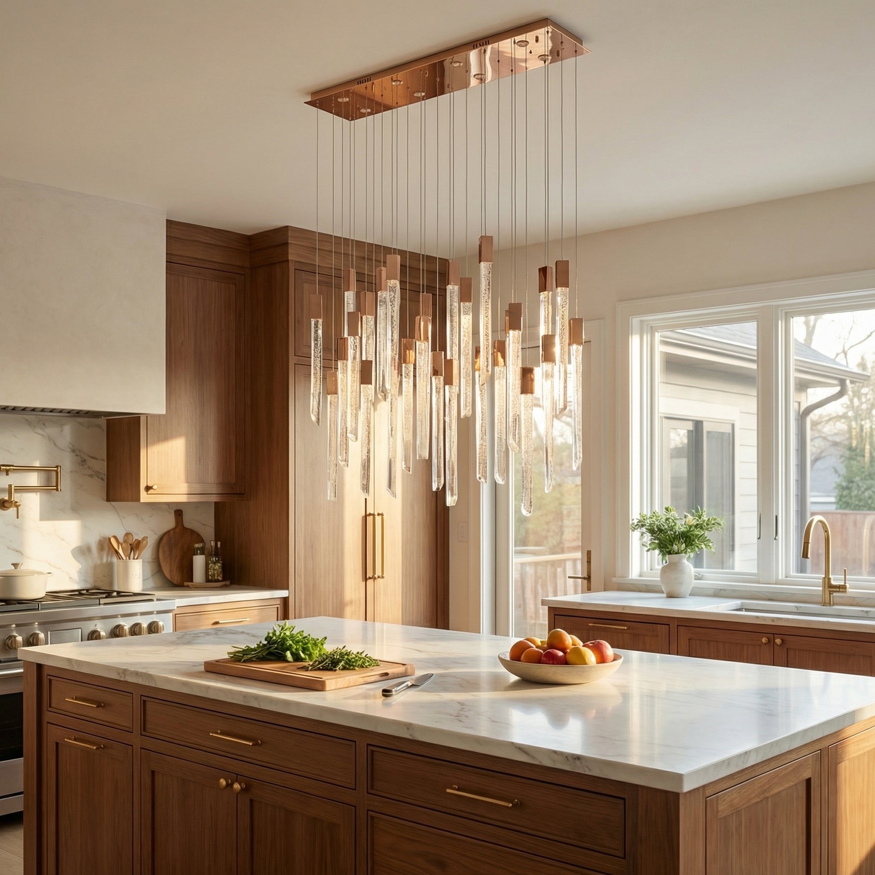 Yiosi Series Linear Grand Glass Pendant Light - scene-2