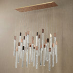 Yiosi Series Linear Grand Glass Pendant Light - dark