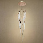 Yiosi Series Linear Grand Glass Pendant Light - dark