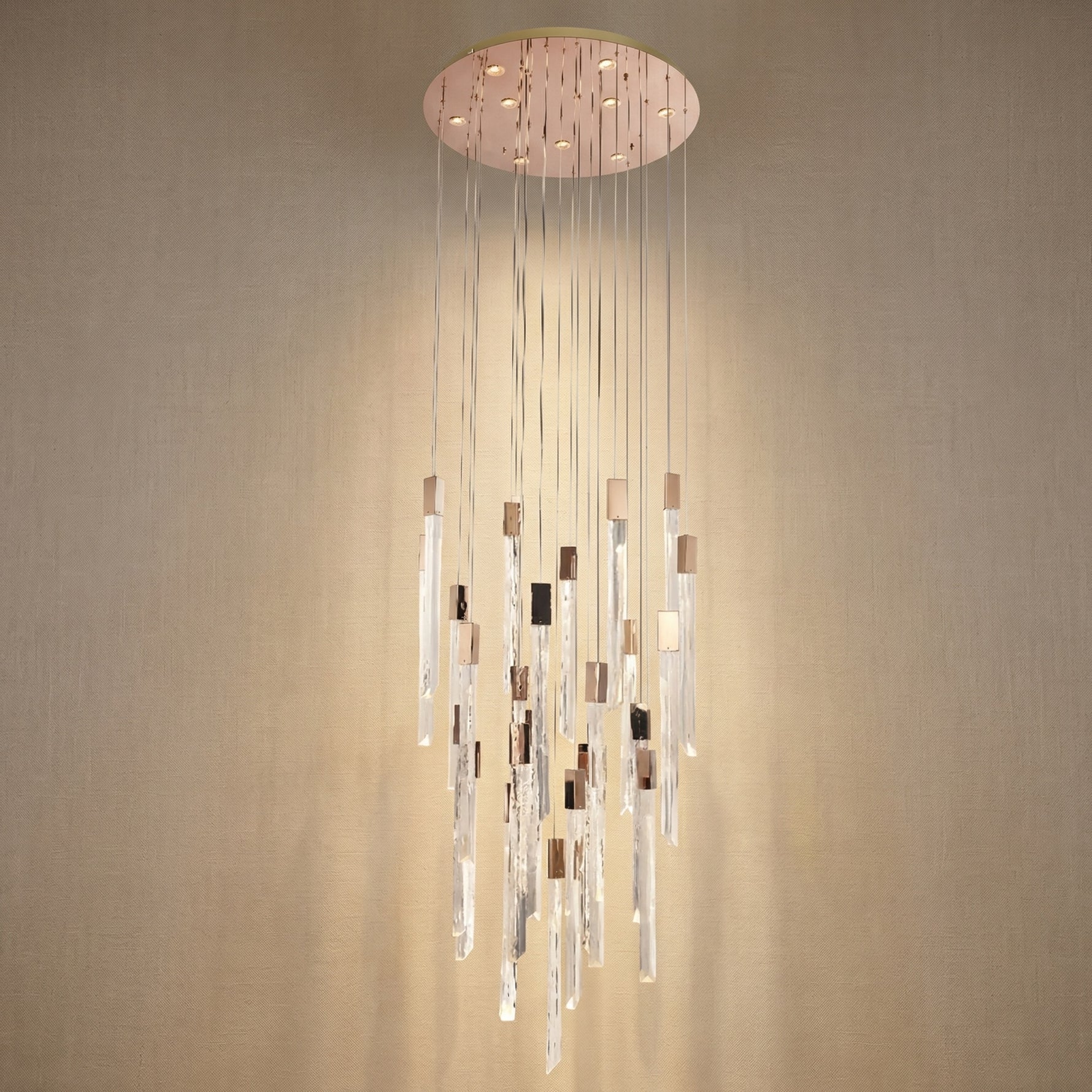 Yiosi Series Linear Grand Glass Pendant Light - 31" (Dia 800mm)
