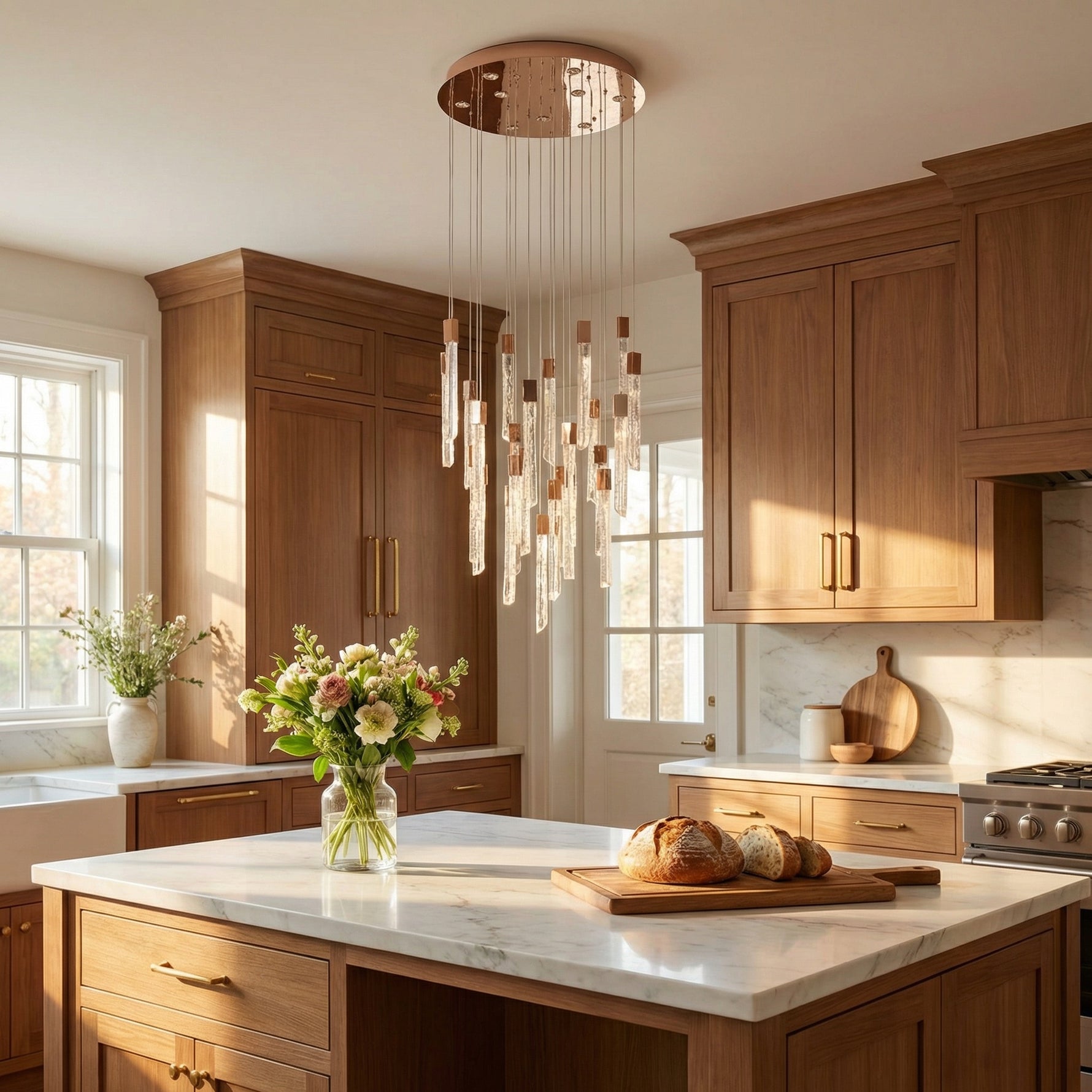 Yiosi Series Linear Grand Glass Pendant Light - scene-2