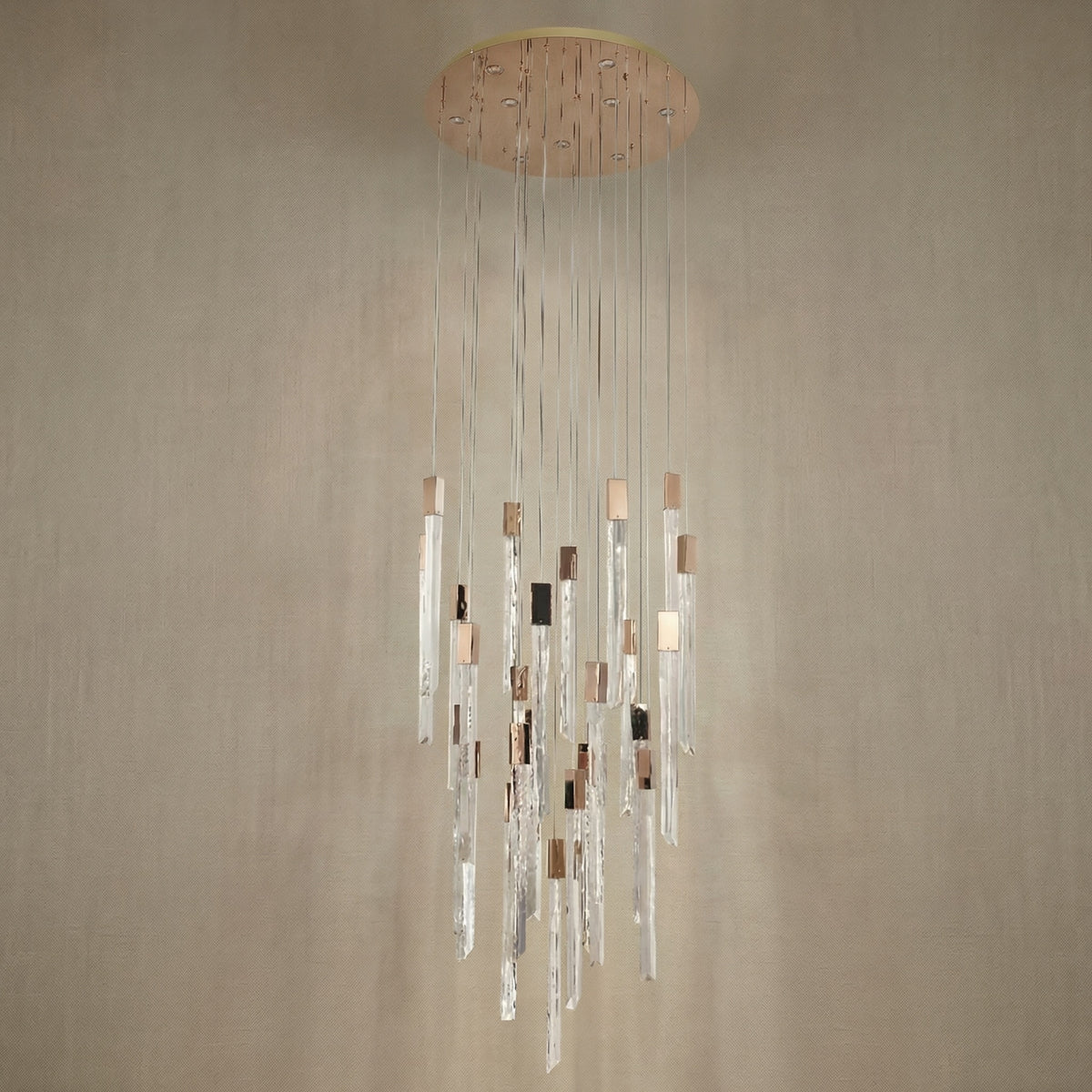 Yiosi Series Linear Grand Glass Pendant Light - dark