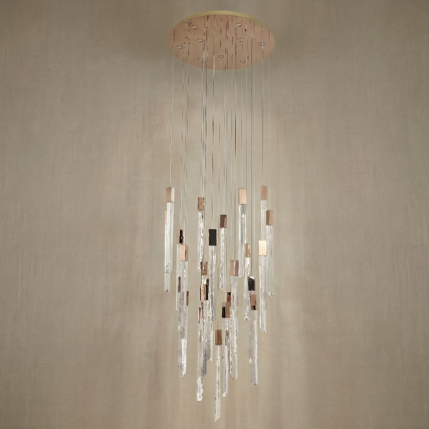 Yiosi Series Linear Grand Glass Pendant Light - dark