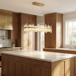Yiosi Series Linear Natural Stone Pendant Light 39" - scene-2